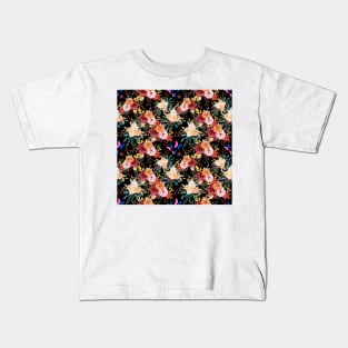 Fall flowers and butterflies surface pattern Kids T-Shirt